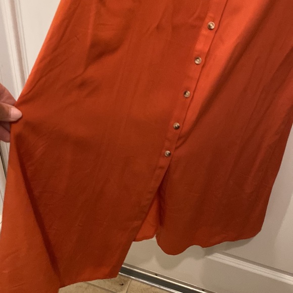 Loft dress rust color long sleeve button front - Picture 5 of 9
